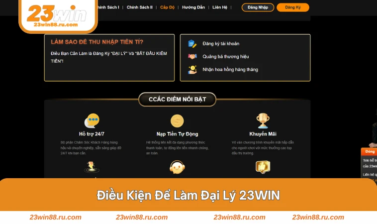 Các cấp bậc và % hoa hồng trong hệ thống đại lý tại 23WIN
