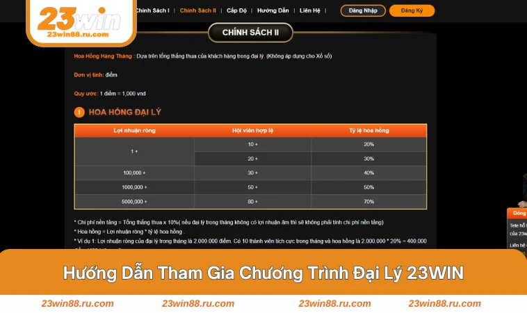 Quy trình đăng ký và nhận mã giới thiệu khi làm đại lý 23WIN.