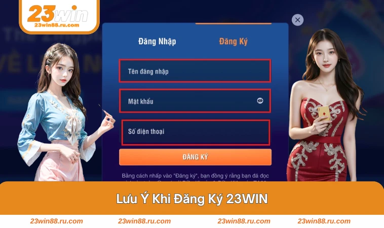 Người dùng kiểm tra kỹ thông tin trước khi hoàn tất đăng ký 23WIN.