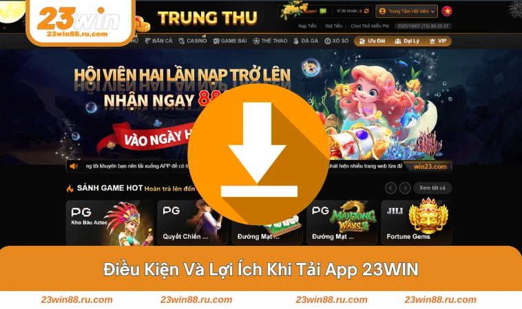 Tải App 23WIN 1 Giao diện app 23WIN trông rõ ràng và thân thiện trên điện thoại
